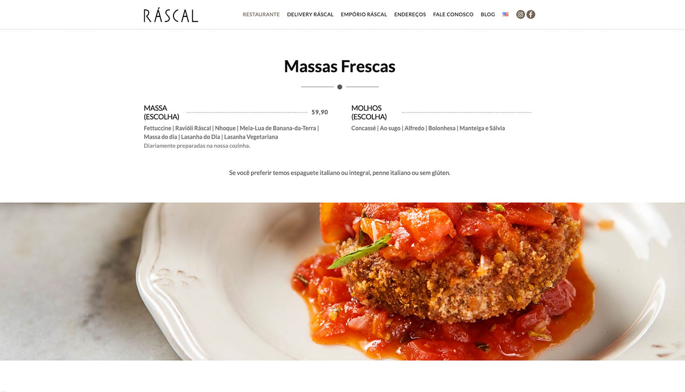 Website WordPress Ráscal Restaurante - Agência Jhma